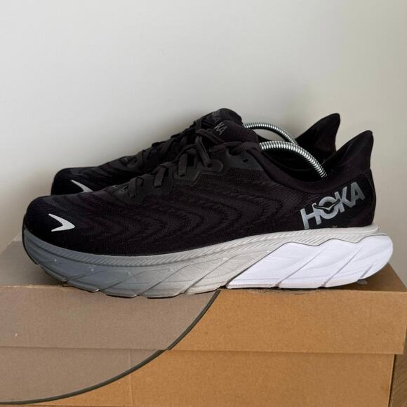 Hoka Arahi 6 Black/Grey/White Men Running Sneakers - SZ M 8.5 D- W 10 main image 13
